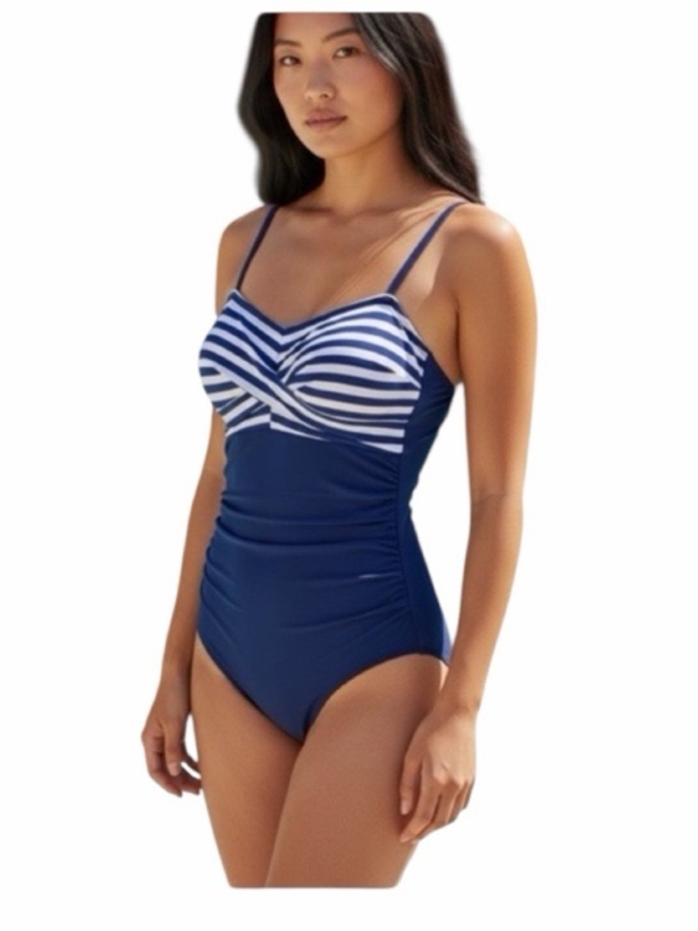 Smismivo Front Twist‎ Striped Bathing Suit NWT